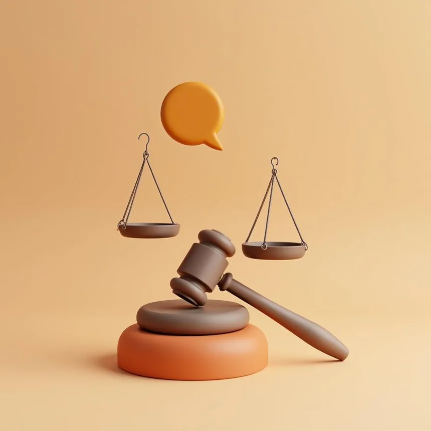 Ilustración representativa de estudio de abogados
