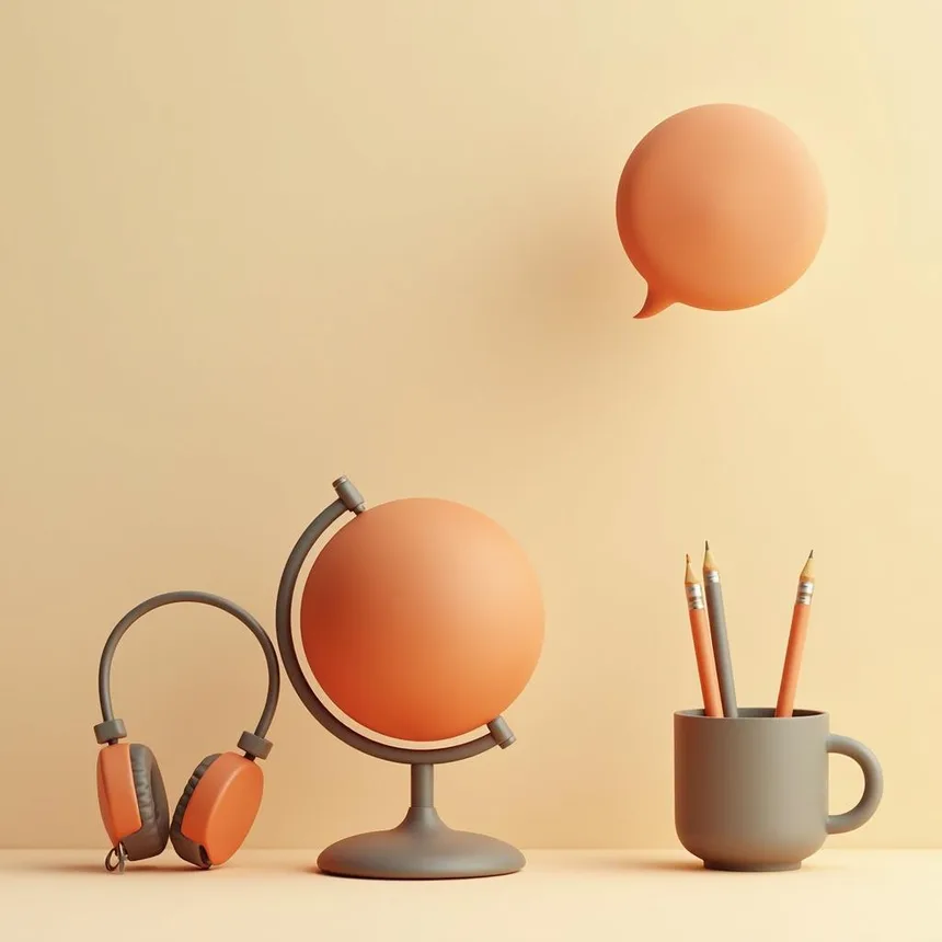 Ilustración representativa de academia de idiomas