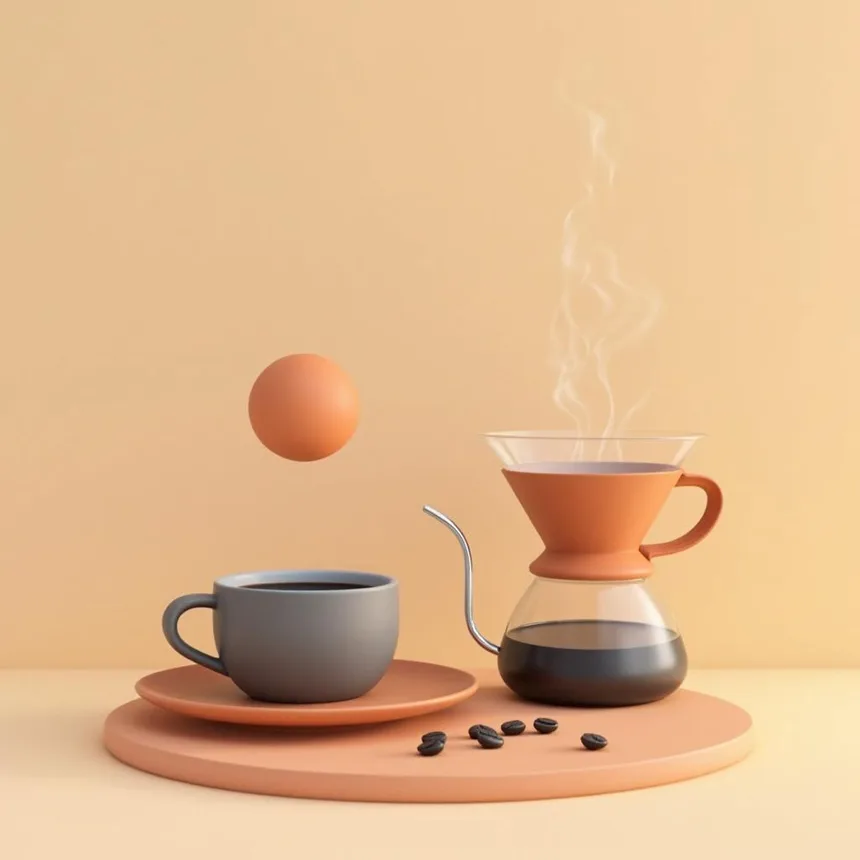 Ilustración representativa de cafetería de especialidad