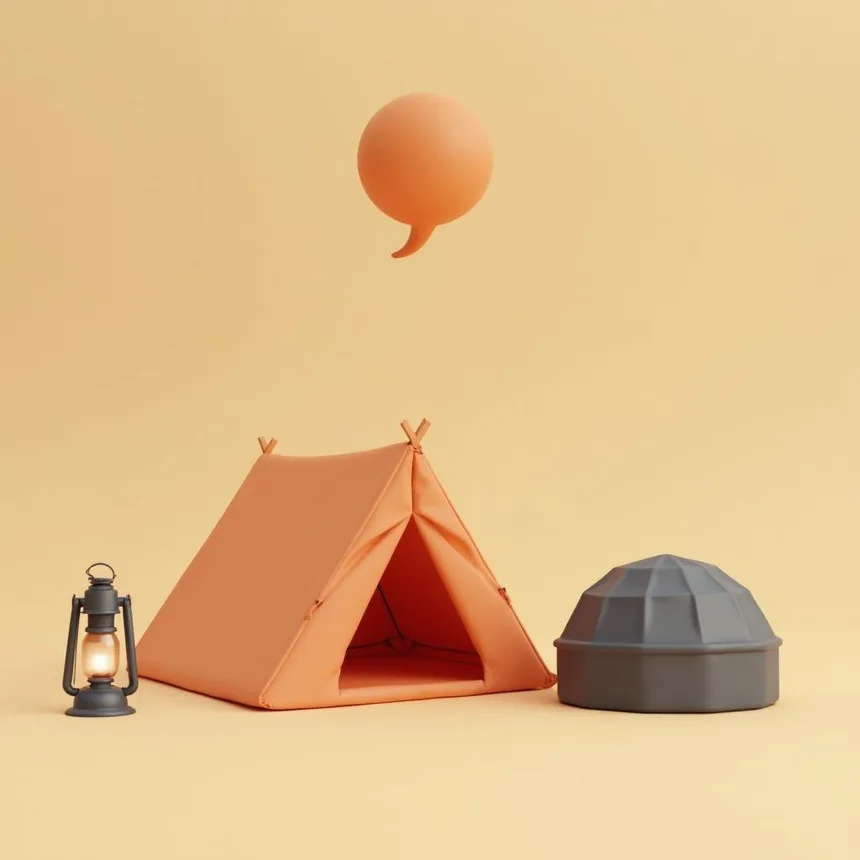 Ilustración representativa de camping