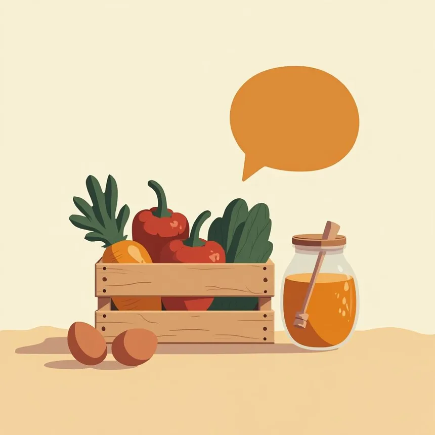 Ilustración para Comercio de barrio y alimentos directos