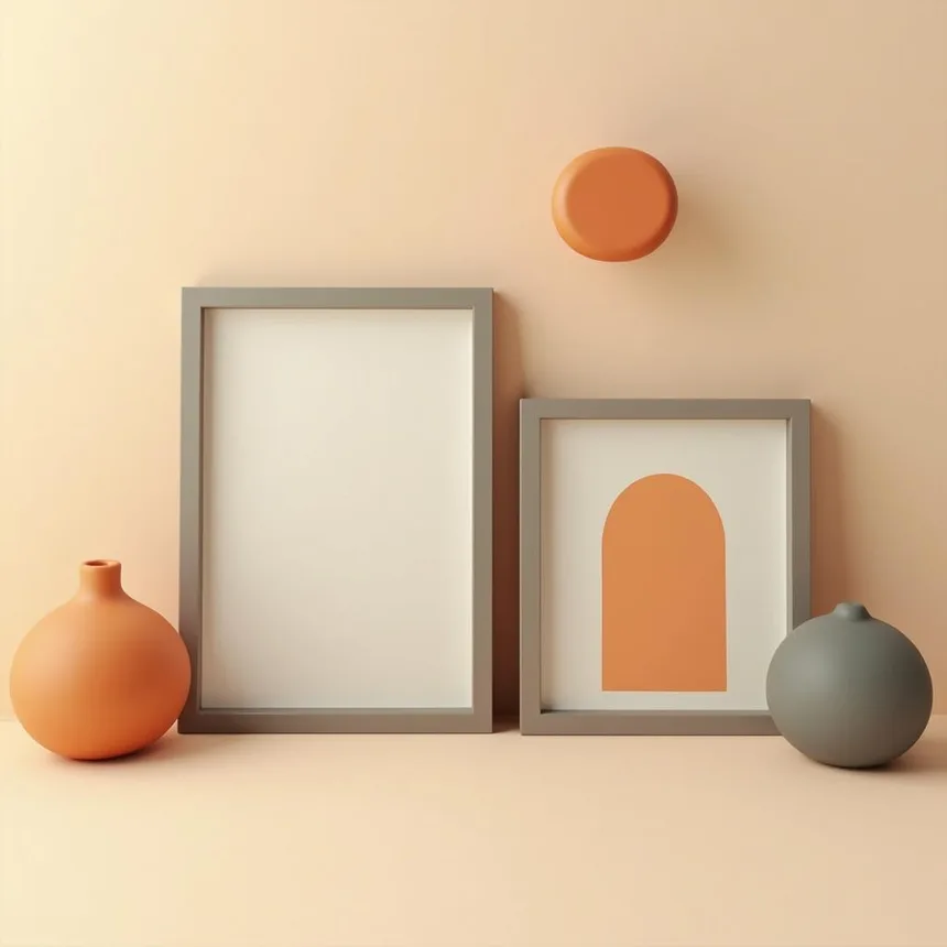 Ilustración representativa de tienda de cuadros y láminas