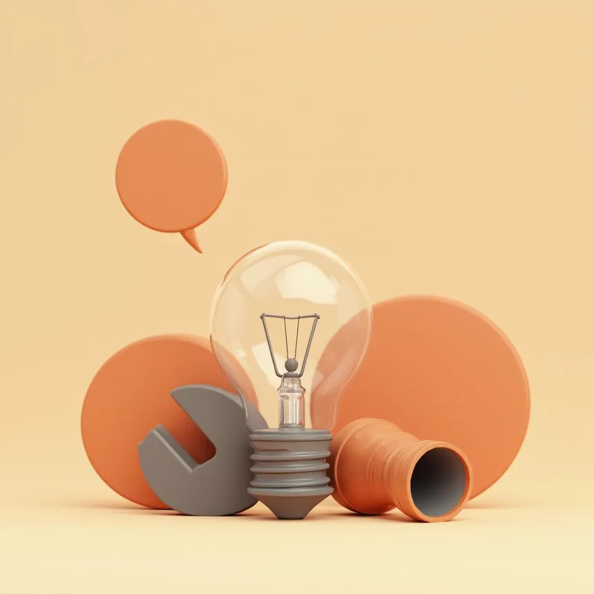 Ilustración representativa de servicio de electricidad y gasfitería
