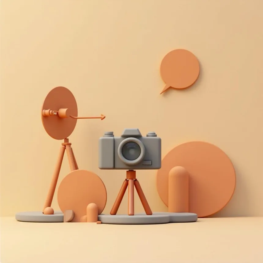 Ilustración representativa de estudio fotográfico