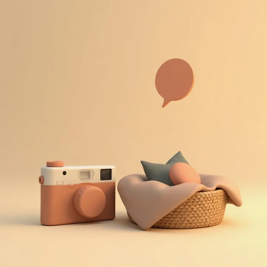Ilustración representativa de estudio de fotografía newborn