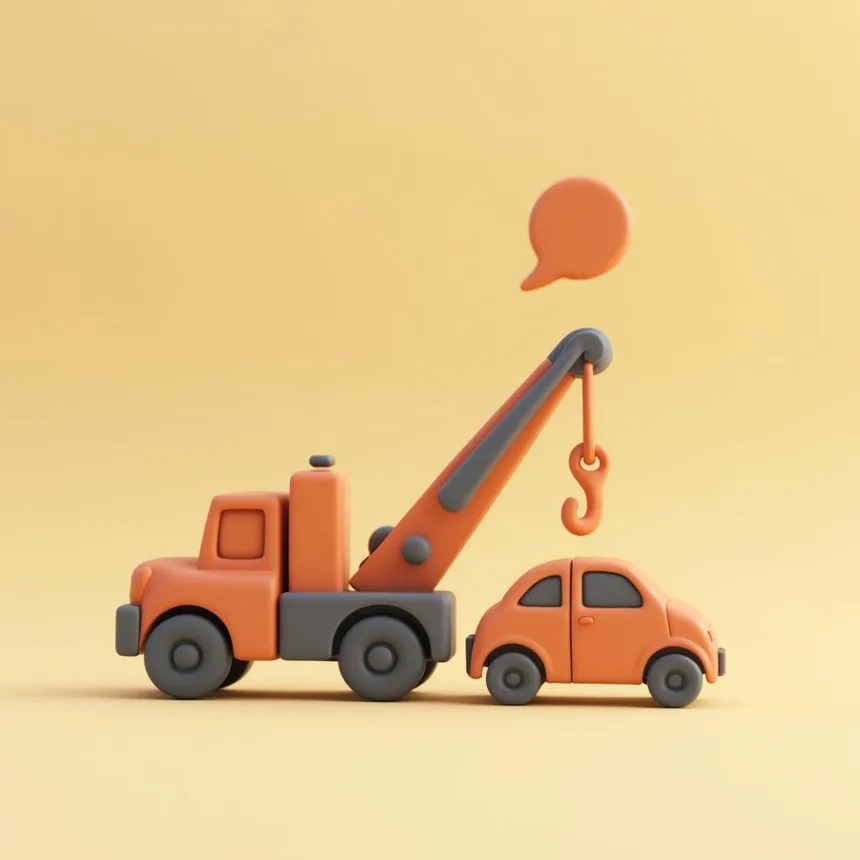 Ilustración representativa de servicio de grúa