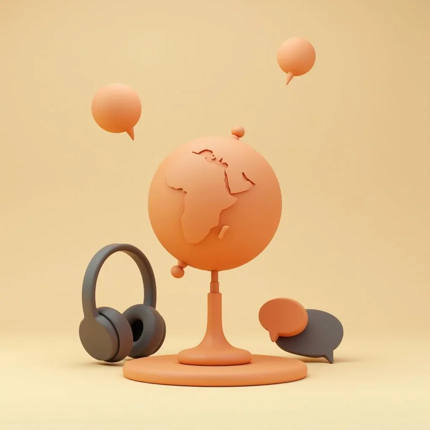 Ilustración representativa de curso de idiomas online