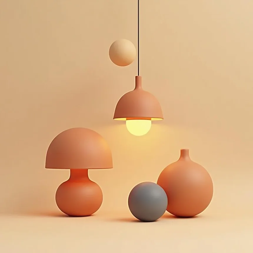 Ilustración representativa de tienda de iluminación