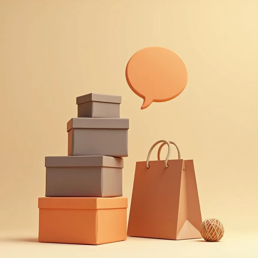 Ilustración representativa de tienda de importados