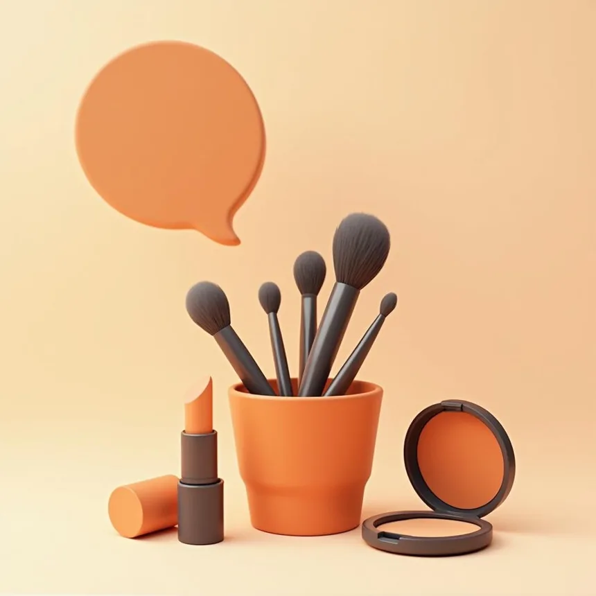 Ilustración representativa de estudio de maquillaje