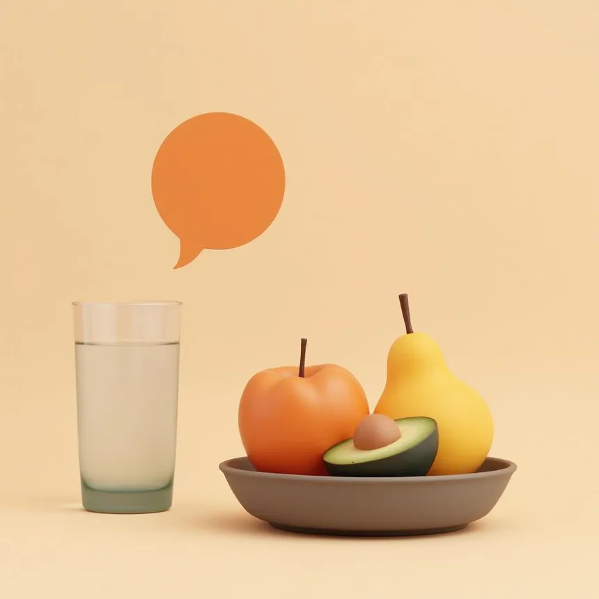 Ilustración representativa de consulta nutricional
