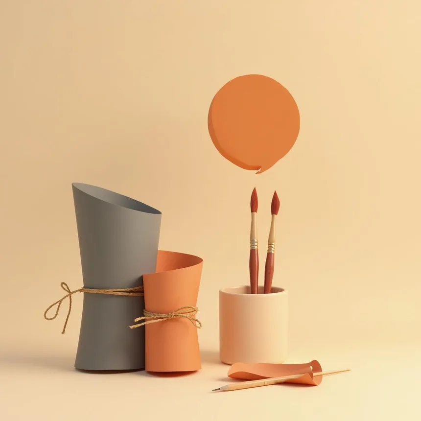 Ilustración representativa de papelería creativa