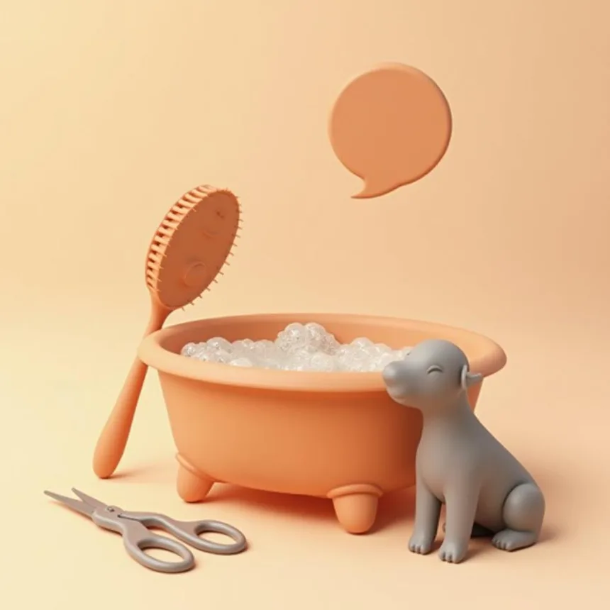 Ilustración representativa de peluquería canina