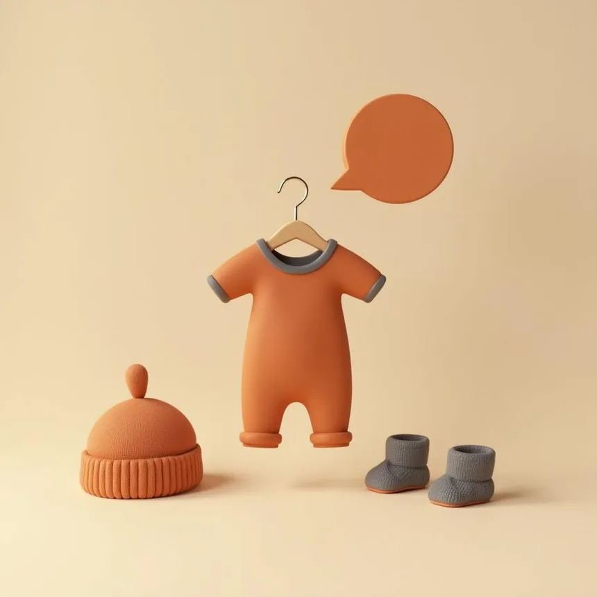 Ilustración representativa de tienda de ropa infantil