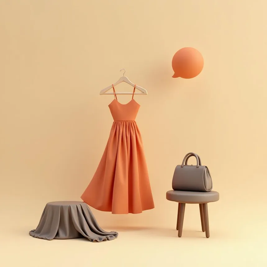 Ilustración representativa de tienda de ropa de mujer