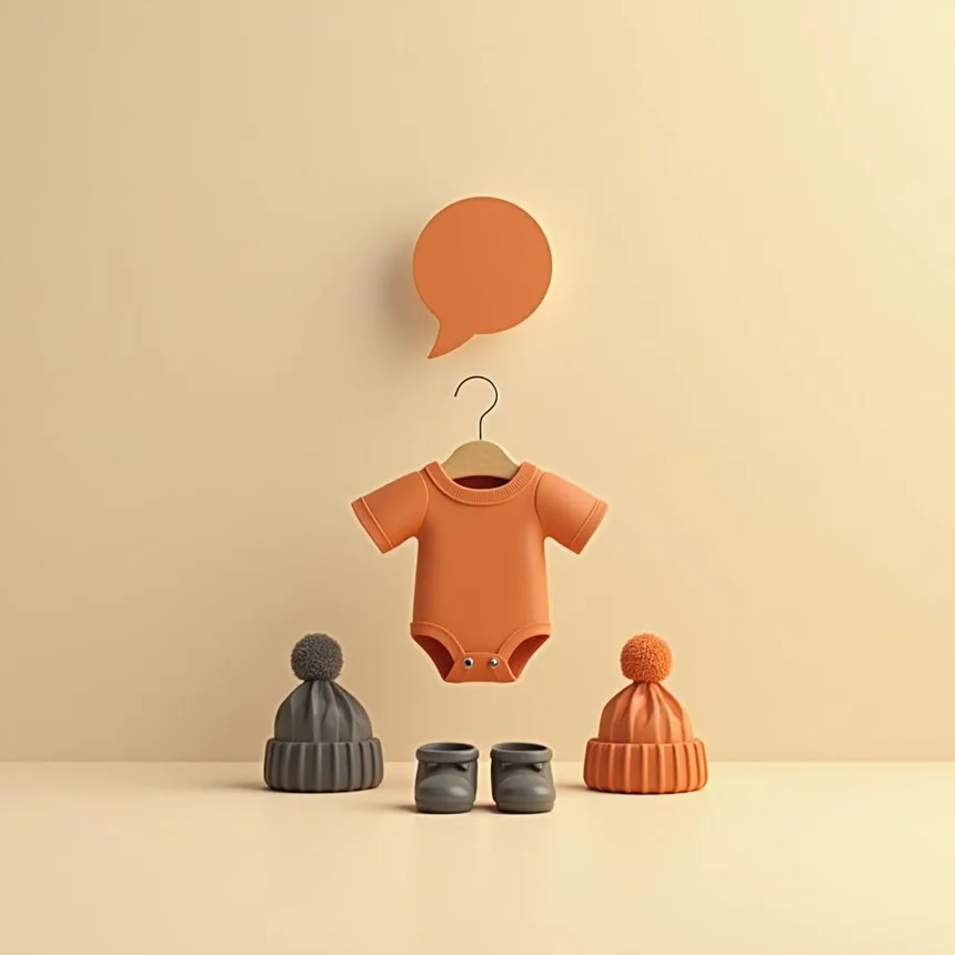 Ilustración representativa de tienda de ropa infantil