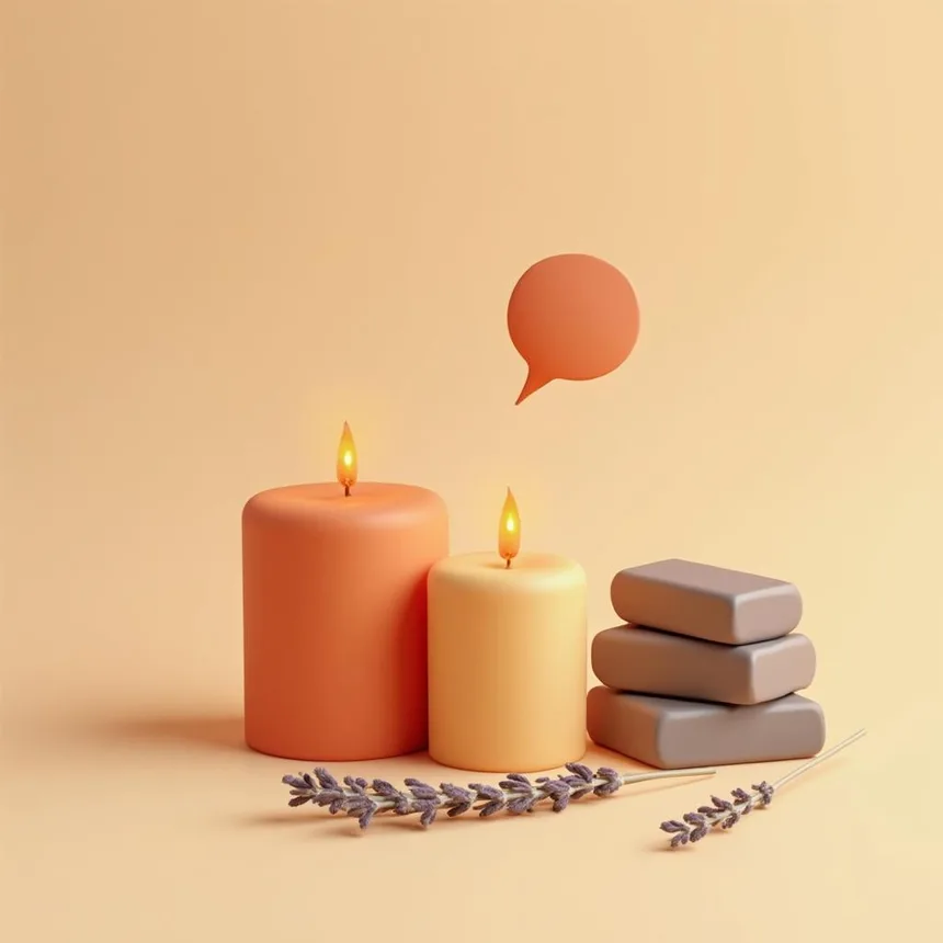 Ilustración representativa de emprendimiento de velas y jabones