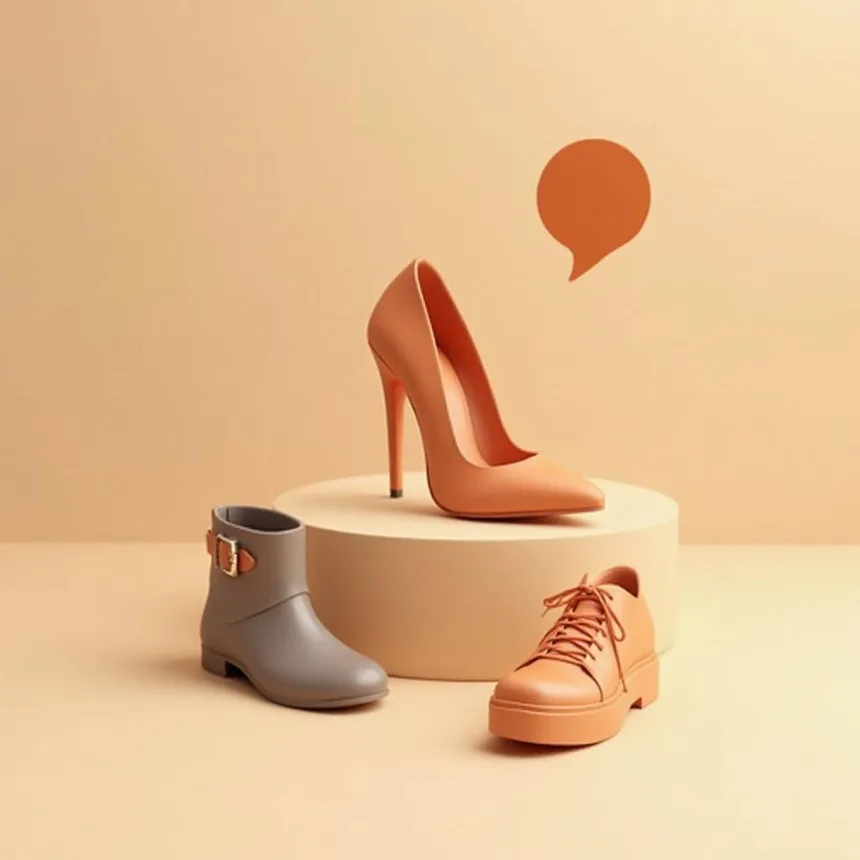 Ilustración representativa de tienda de zapatos